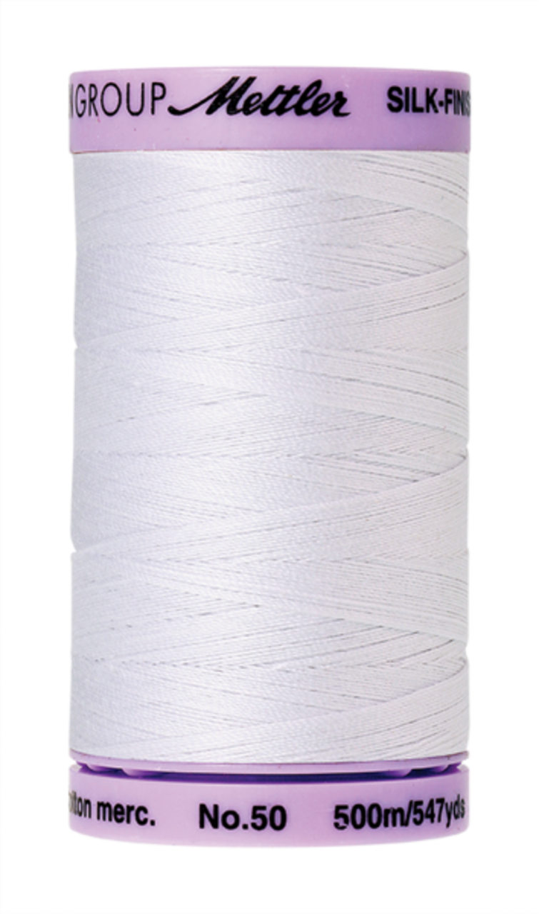 White (9104-2000) | Silk-Finish Cotton 50wt (500M / 547Y) | Mettler Thread